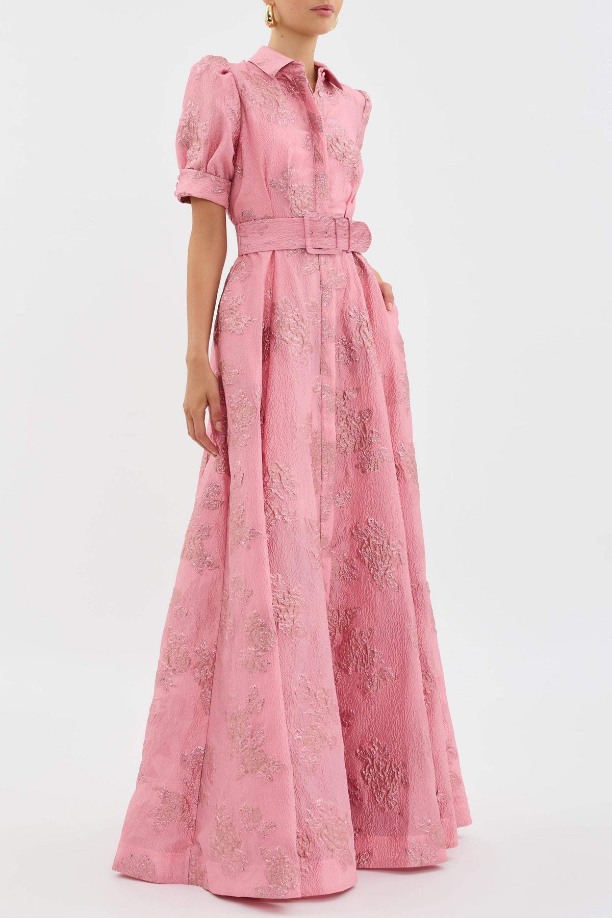 Elegant puff-sleeve occasion dress for women | Anabella -3