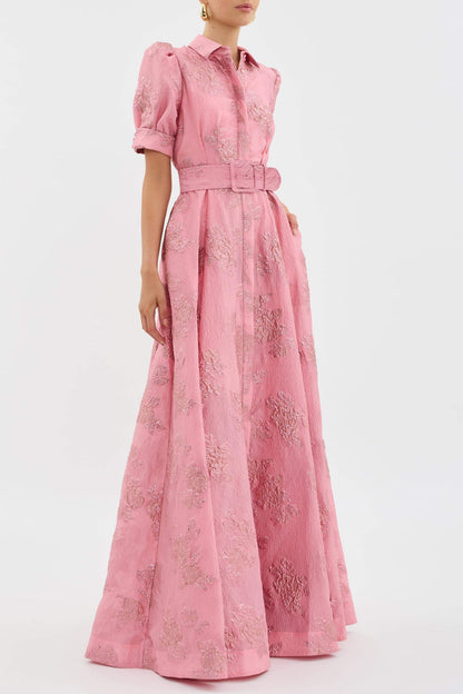 Elegant puff-sleeve occasion dress for women | Anabella -3