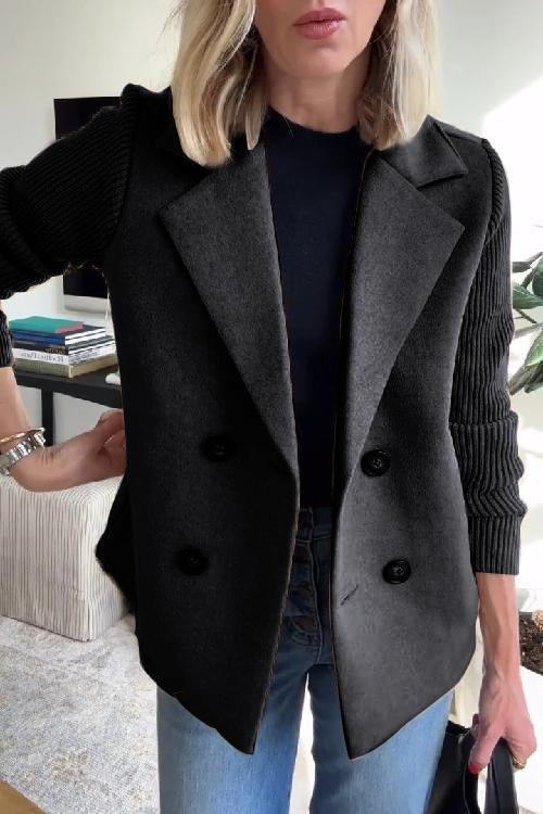 Elegant knit-sleeve tailored blazer for women | Sorelle -3