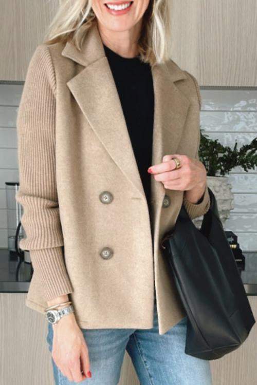 Elegant knit-sleeve tailored blazer for women | Sorelle -2