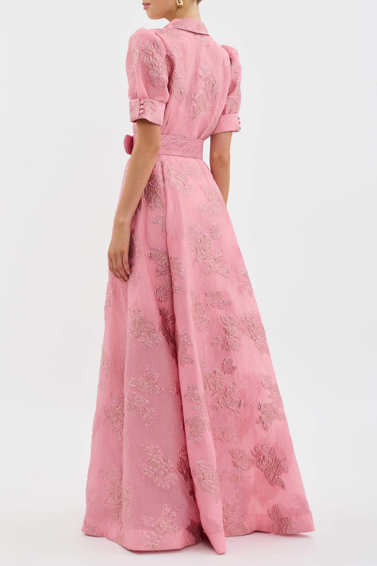 Elegant puff-sleeve occasion dress for women | Anabella -2