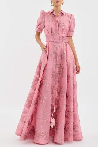 Elegant puff-sleeve occasion dress for women | Anabella -1