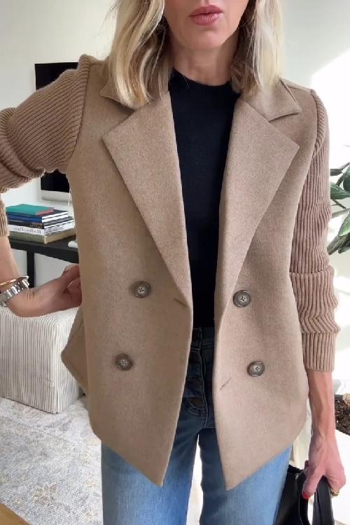 Elegant knit-sleeve tailored blazer for women | Sorelle -1