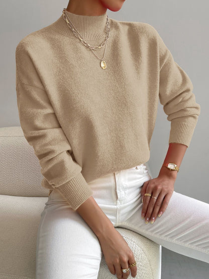 Classic mock-neck knit everyday jumper for women | Aurelia -7