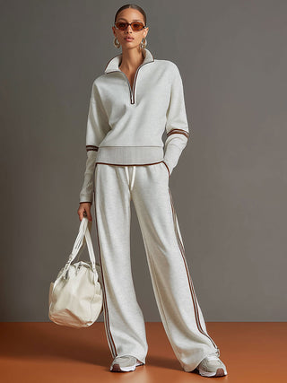 Sport luxe half-zip two-piece set for women | Zerina -4