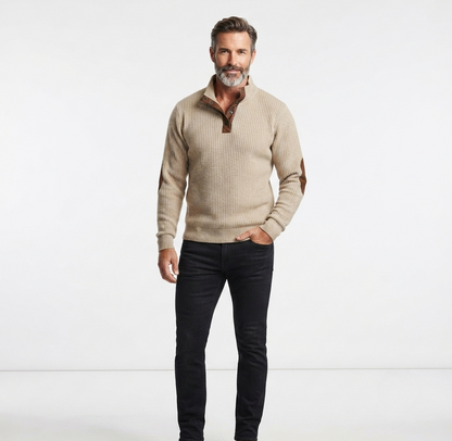 Calderon | Men's Corduroy Quarter Button Sweatshirt
