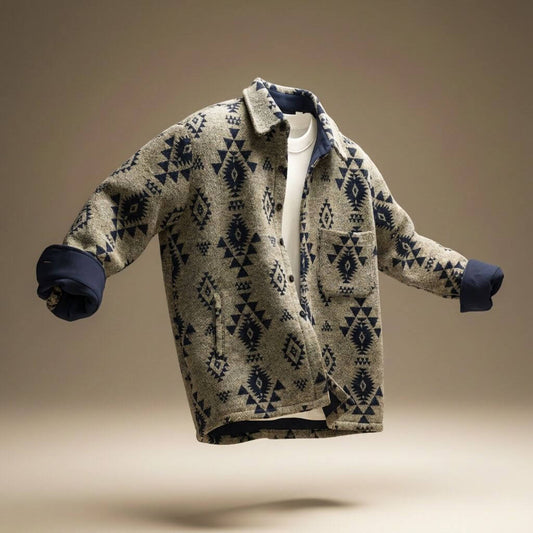 Patterned wool-blend relaxed casual jacket for men | Weston -1