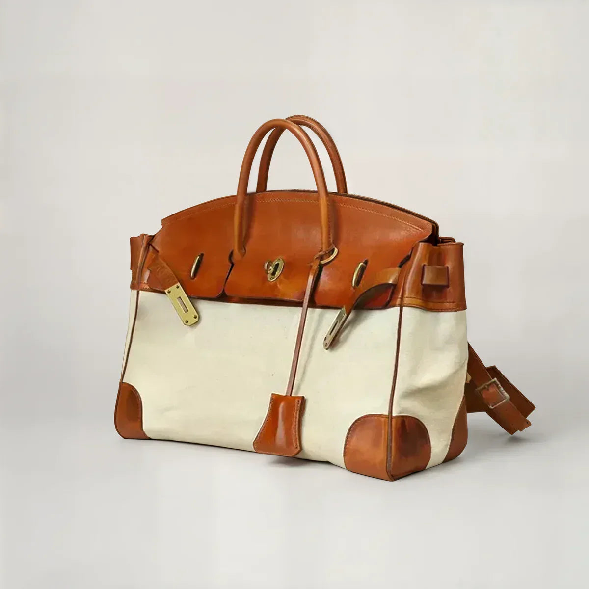Fenwick | Women's Leather Canvas Weekend Bag