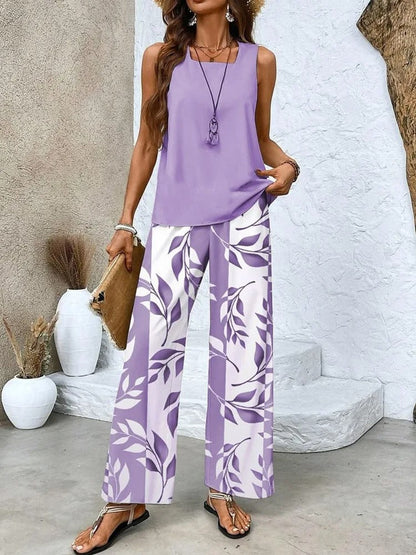 Sleeveless summer two-piece set for women | Sienna -8