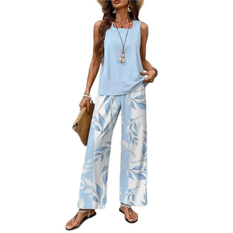 Sleeveless summer two-piece set for women | Sienna -9