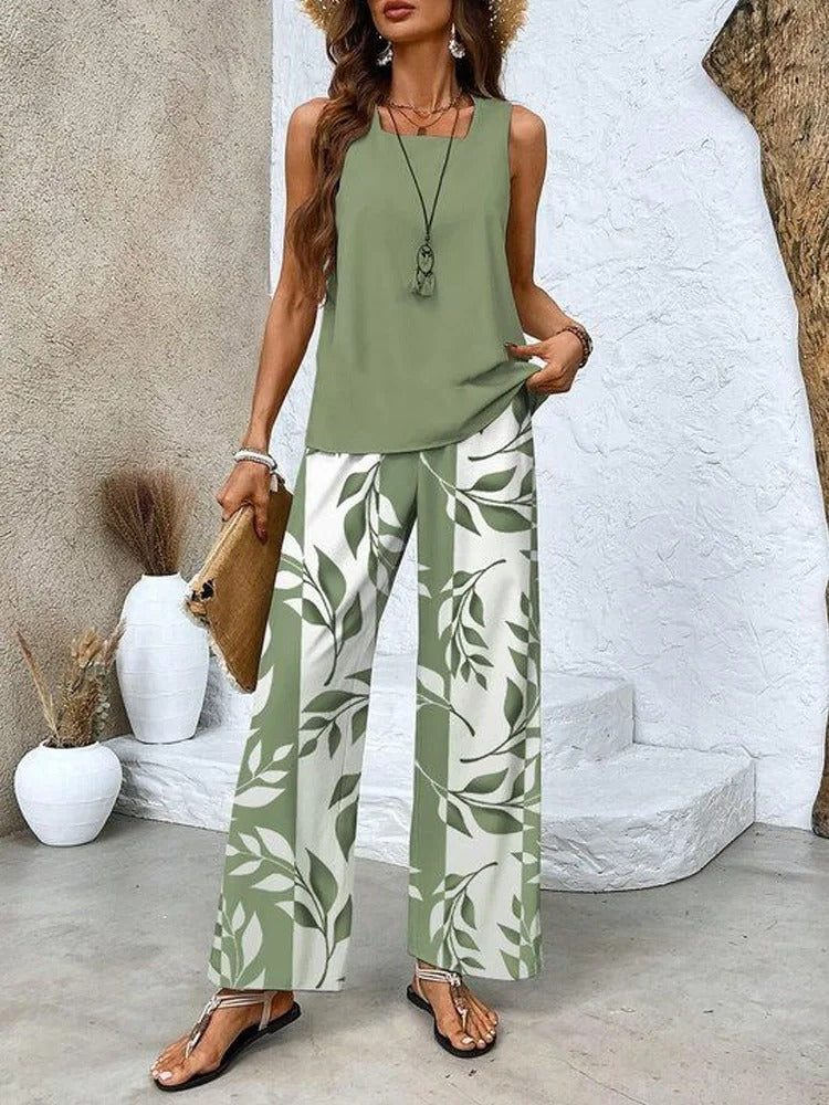 Sleeveless summer two-piece set for women | Sienna -10