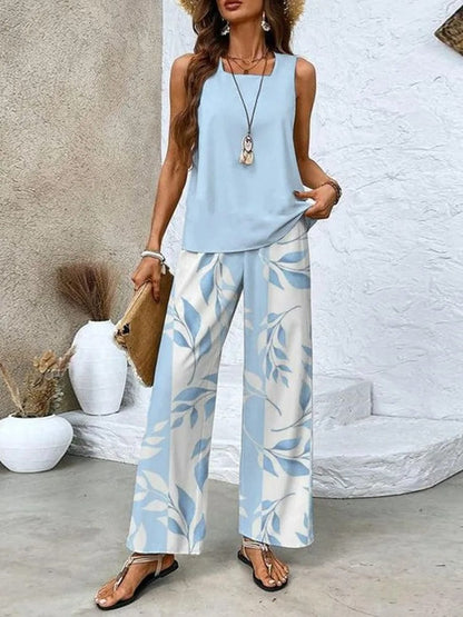 Sleeveless summer two-piece set for women | Sienna -5
