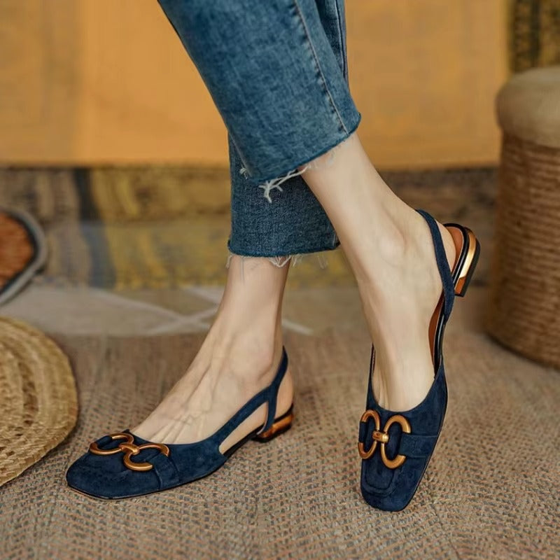 Vienna Square-Toe Slingback Sandals Women