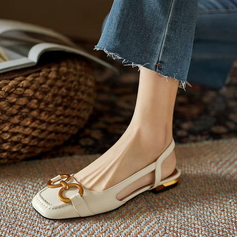 Vienna Square-Toe Slingback Sandals Women