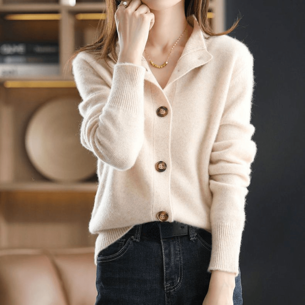Elegant button-front soft everyday cardigan for women | Daria -5