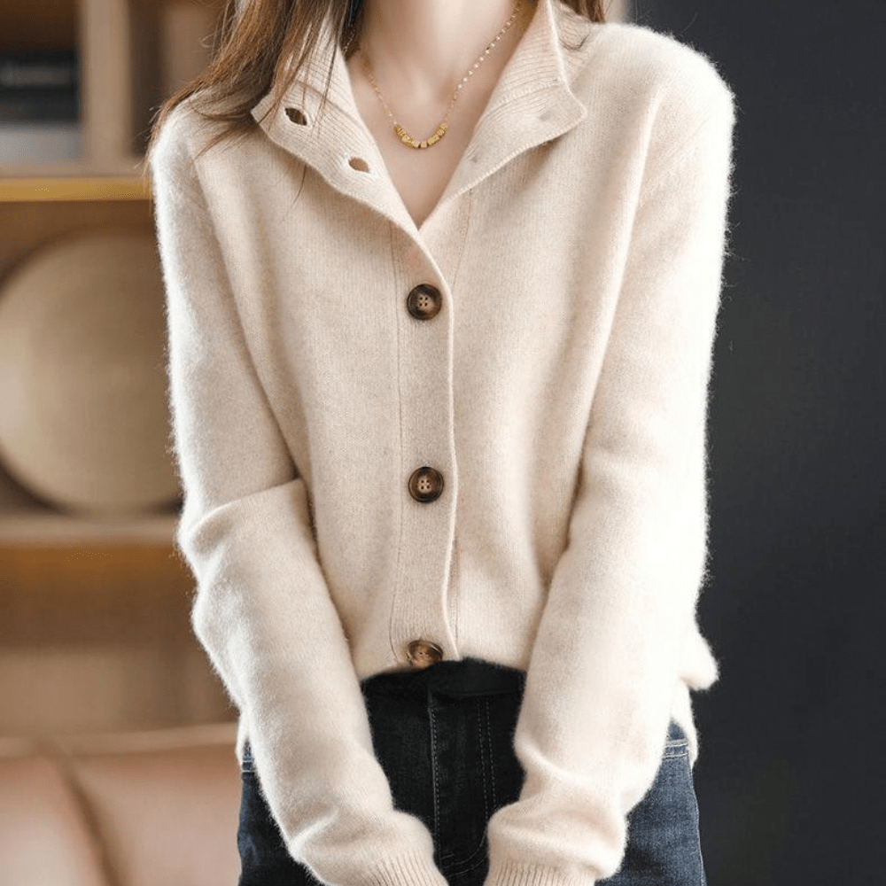 Elegant button-front soft everyday cardigan for women | Daria -1