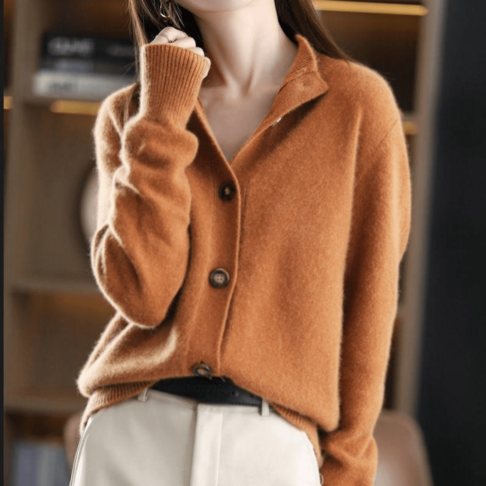 Elegant button-front soft everyday cardigan for women | Daria -7