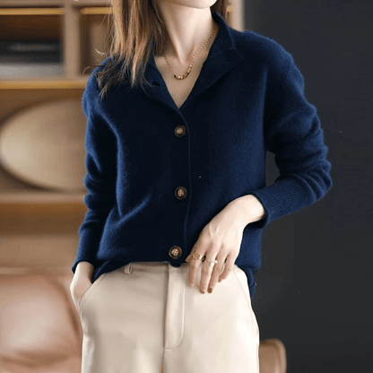 Elegant button-front soft everyday cardigan for women | Daria -4