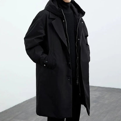 Long hooded classic winter coat for men | Northline Classic -5