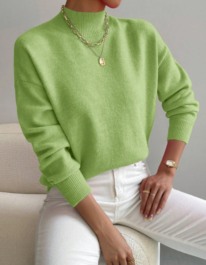 Classic mock-neck knit everyday jumper for women | Aurelia -19