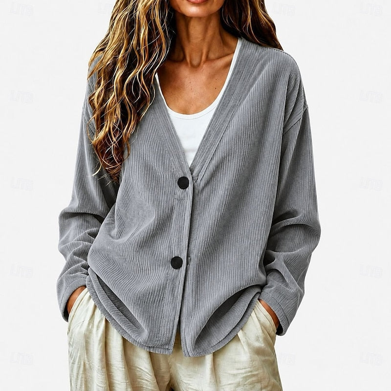 Verlaine | Women's V Neck Button Front Cardigan