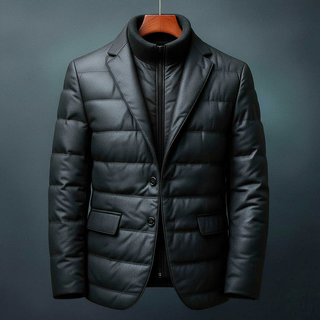 Padded structured winter blazer jacket for men | Theron -3