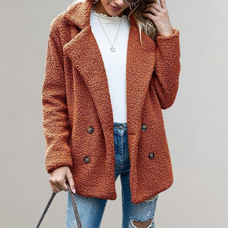 Noelia | Women's Double Breasted Textured Teddy Blazer