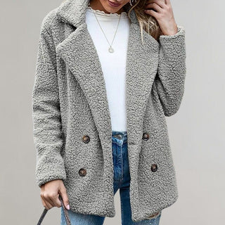 Noelia | Women's Double Breasted Textured Teddy Blazer