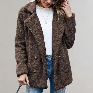 Noelia | Women's Double Breasted Textured Teddy Blazer