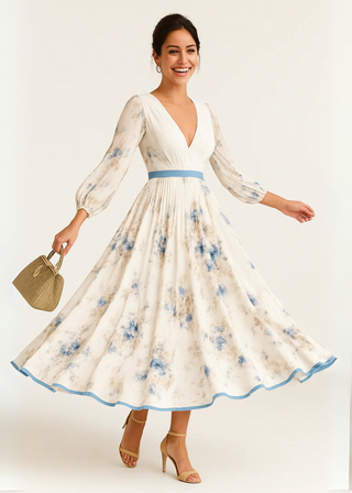 Elegant floral maxi dress for women | Katie -3