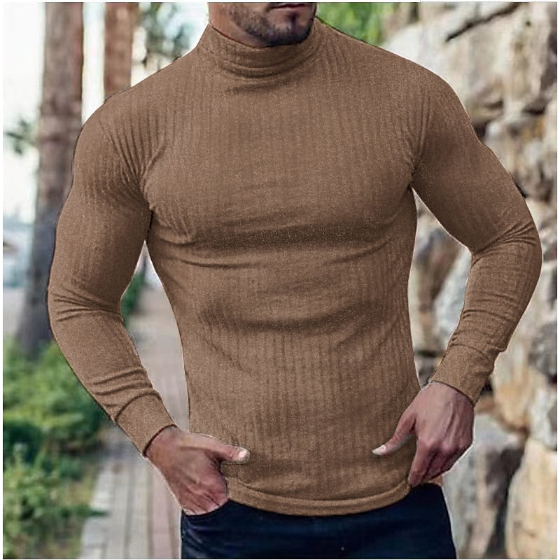 Corwynne | Men's Ribbed Turtleneck Top