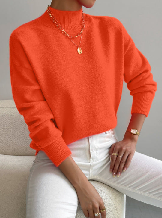 Classic mock-neck knit everyday jumper for women | Aurelia -23