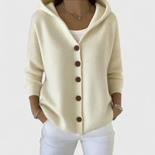 Lurevi | Women's Hooded Knit Button Front Cardigan