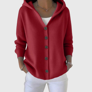 Lurevi | Women's Hooded Knit Button Front Cardigan