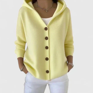 Lurevi | Women's Hooded Knit Button Front Cardigan