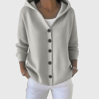 Lurevi | Women's Hooded Knit Button Front Cardigan