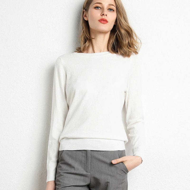 Classic round-neck timeless everyday jumper for women | Alina -7