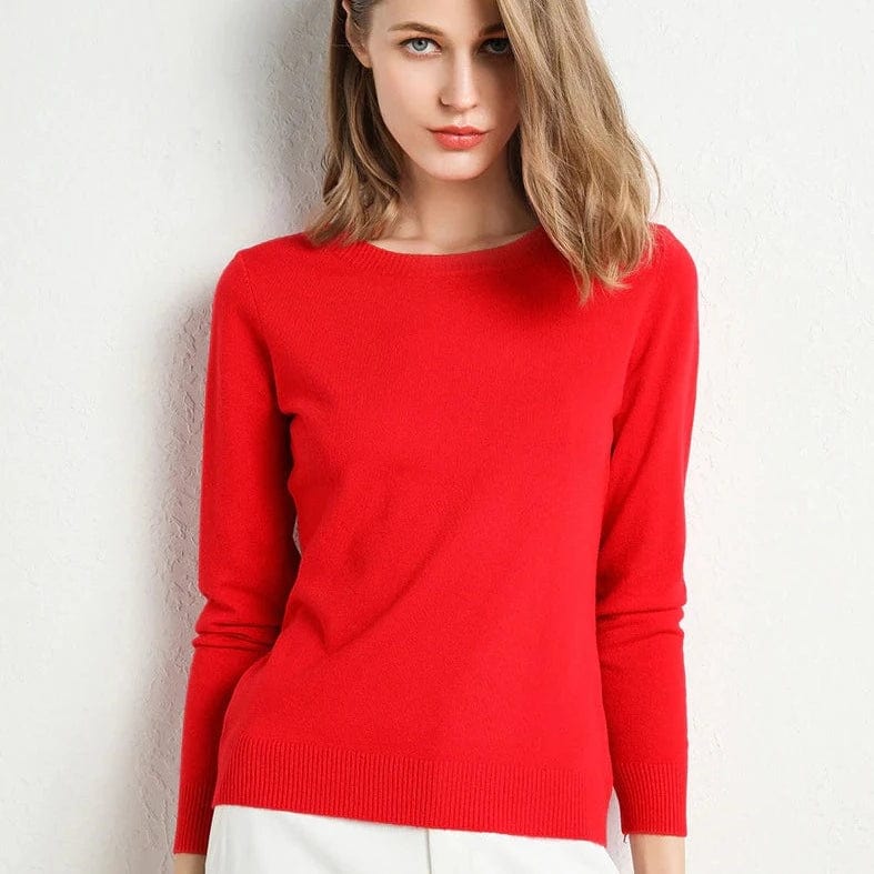 Classic round-neck timeless everyday jumper for women | Alina -9