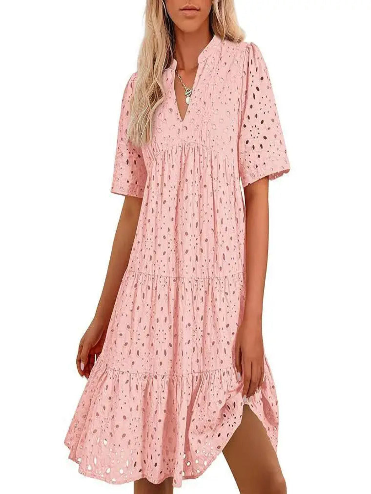 Lace ruffle elegant mini dress for women | Cosima -1