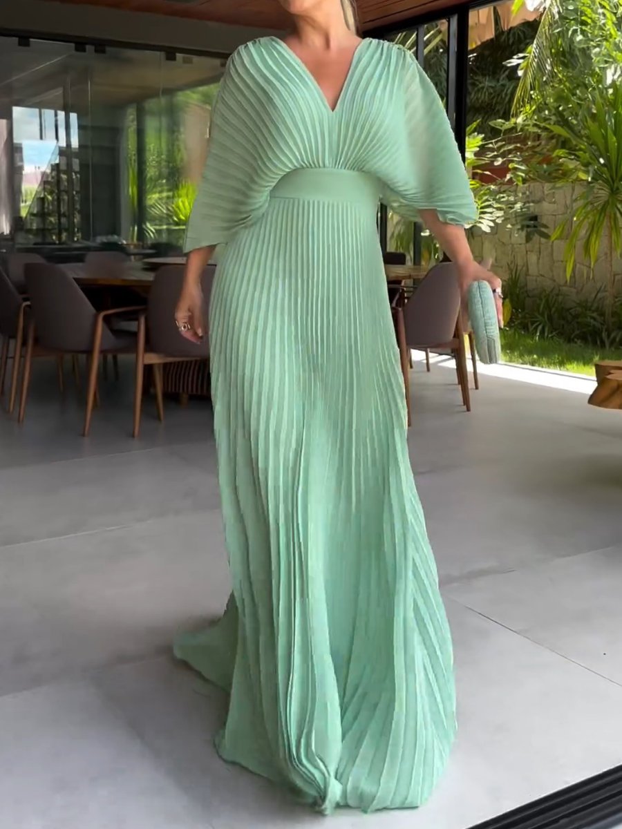 Floating ribbed maxi dress for women | Ria -4