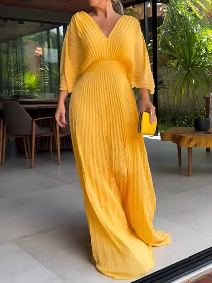 Floating ribbed maxi dress for women | Ria -2