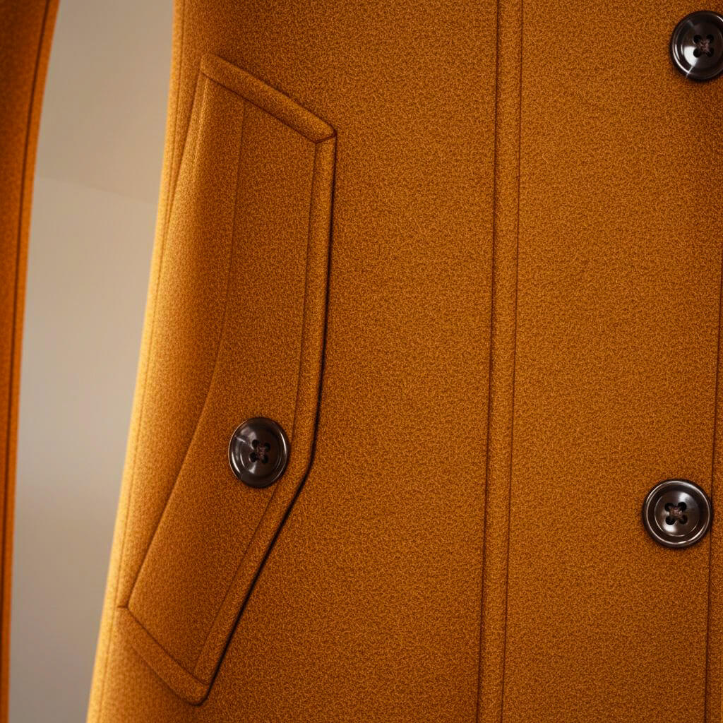 Tailored wool-blend coat with detachable scarf for men | Kensworth -10