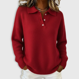 Soft polo-neck knit jumper for women | Nova -1