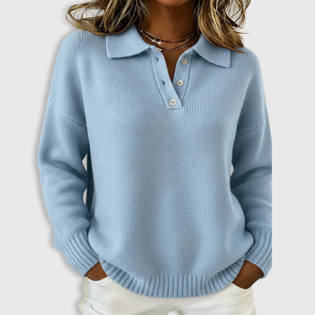 Soft polo-neck knit jumper for women | Nova -2