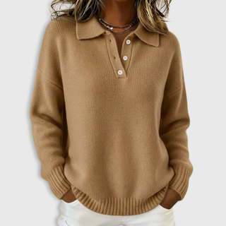 Soft polo-neck knit jumper for women | Nova -4