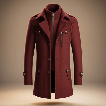 Structured wool-blend tailored seam winter coat for men | Marco -4