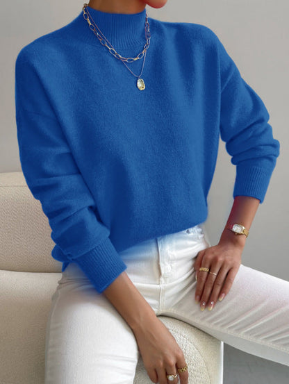 Classic mock-neck knit everyday jumper for women | Aurelia -13