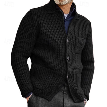 Corwin | Men's Ribbed Stand Collar Button Cardigan