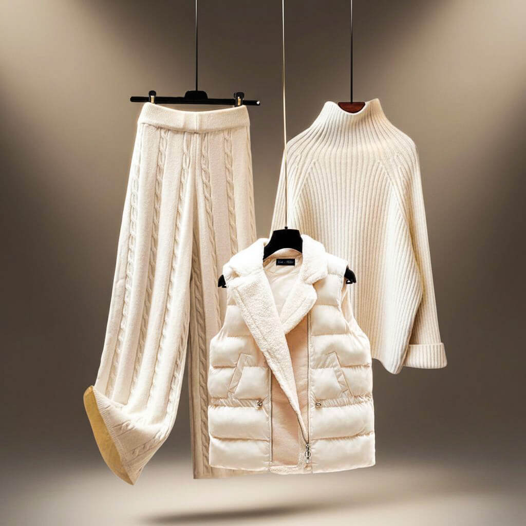 Soft-touch relaxed knit winter set for women | Christina -1