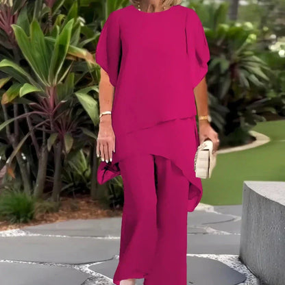 Chic irregular top and trouser co-ord set for women | Herlene -4